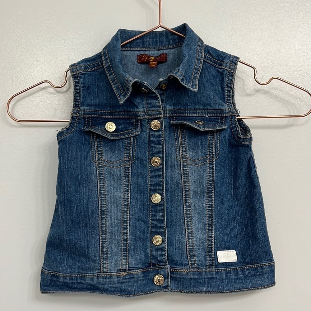 7 For Mankind kids jean jacket vest. Size 24 months.